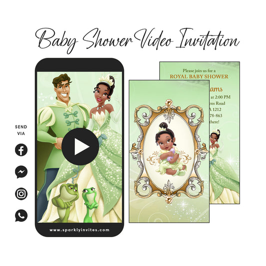 Princess and the frog Baby Shower video invitation