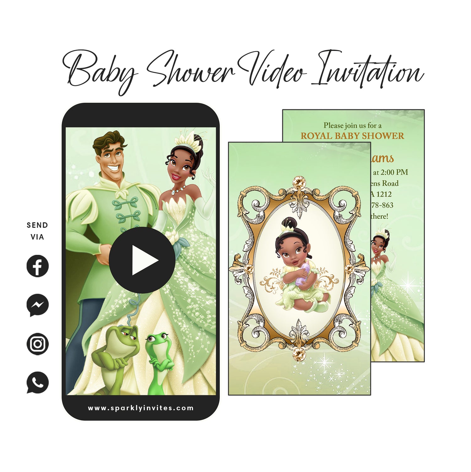 Princess and the frog Baby Shower video invitation