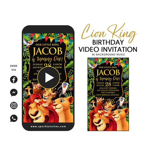 Lion King BIRTHDAY VIDEO iNVITATION