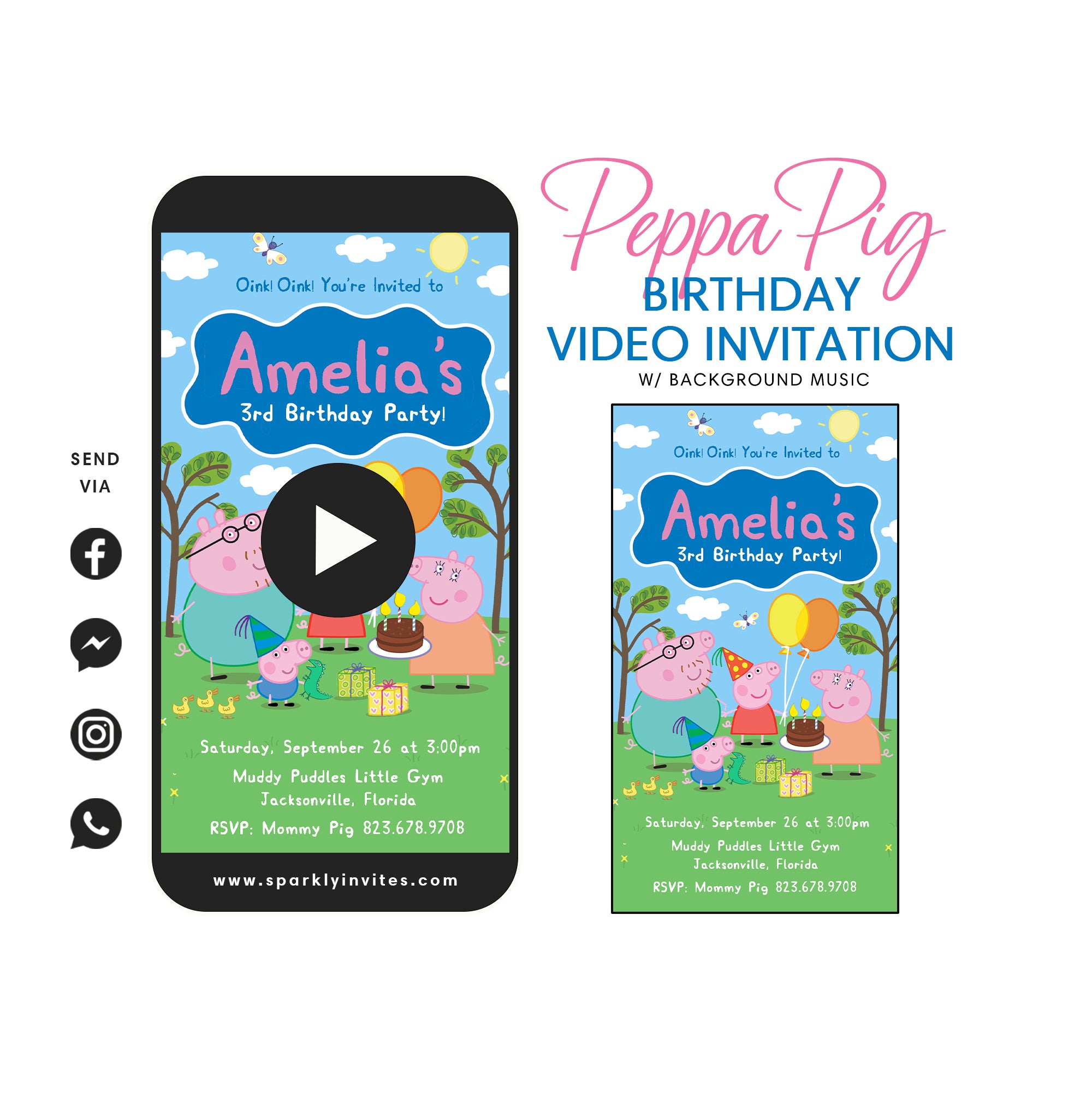 Peppa Pig Birthday Video Invitation 