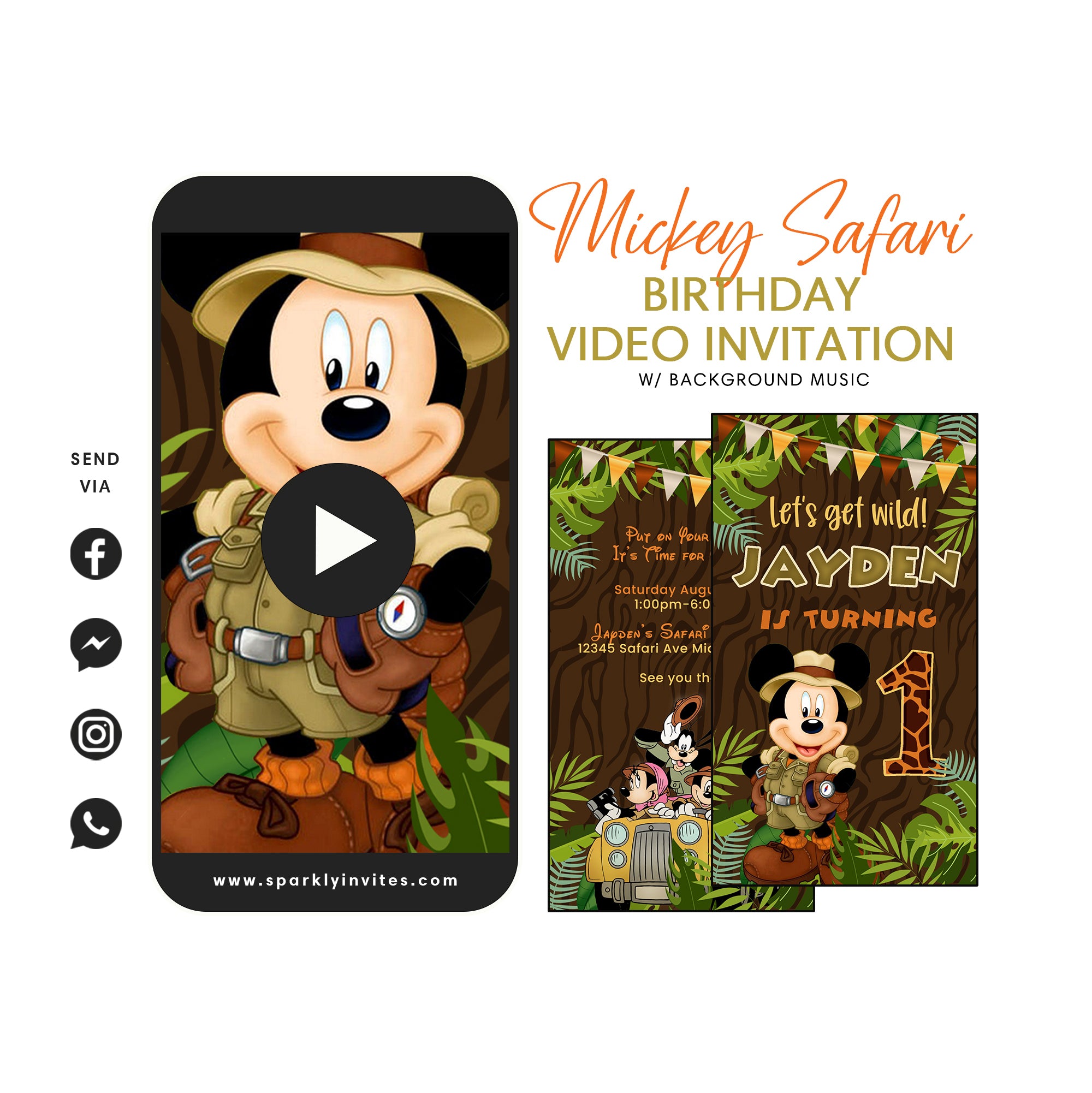Mickey Safari Video Invitation