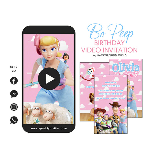 Toy Story Bo Peep video invitation