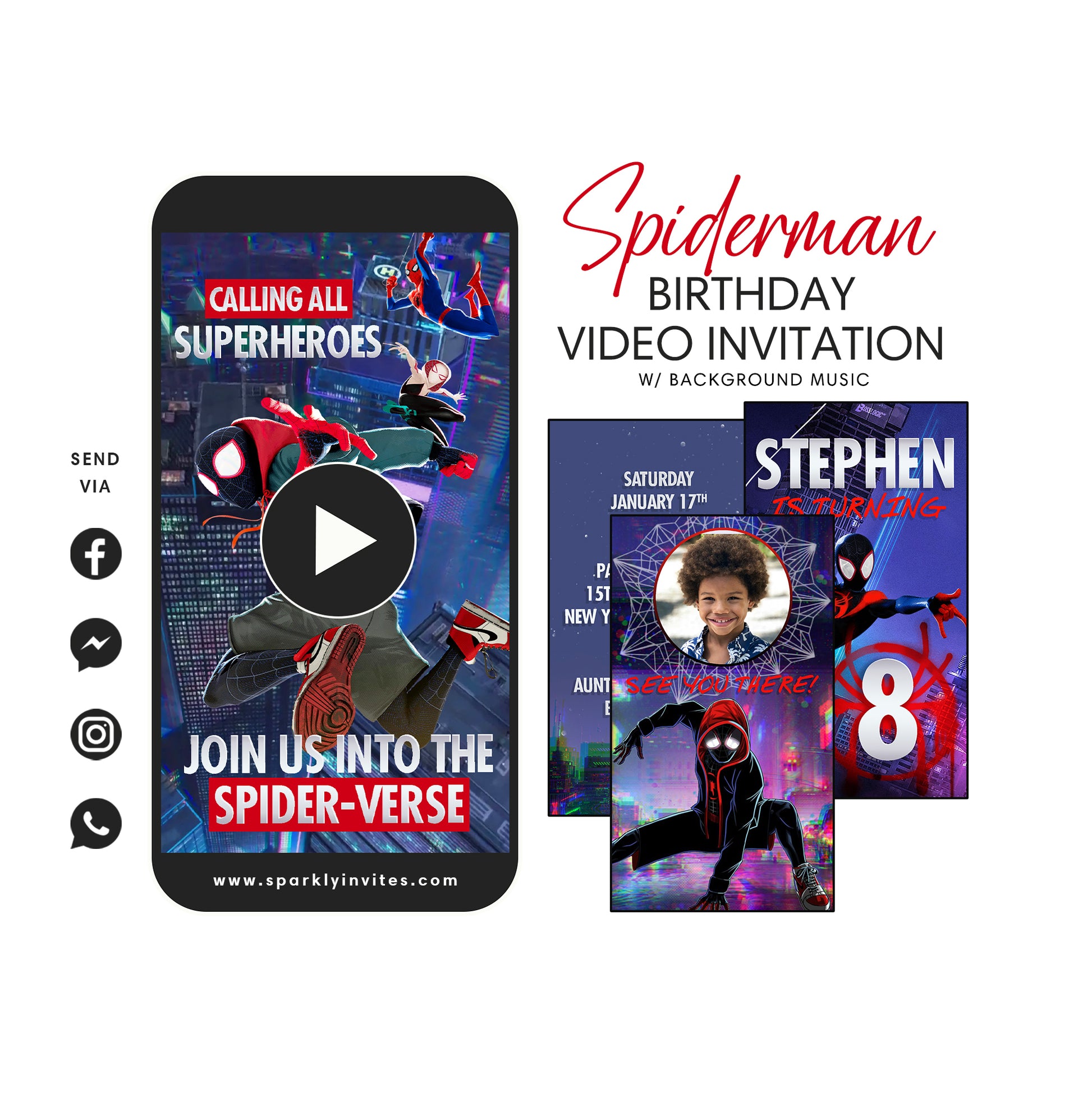 spiderman spiderverse video invitation