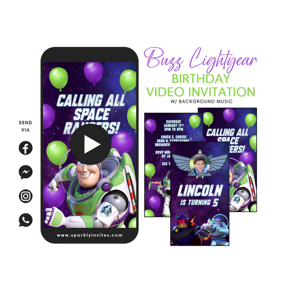 Buzz Lightyear Toy Story Animated Video Invitation for Smartphones ...