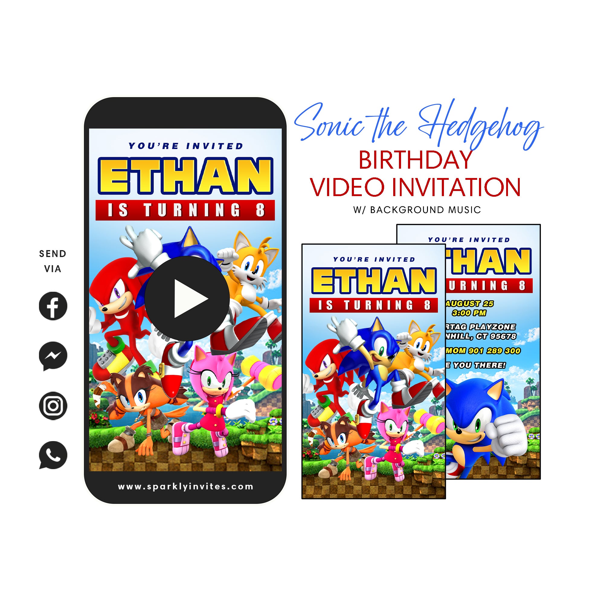 Sonic Birthday Video Invitation