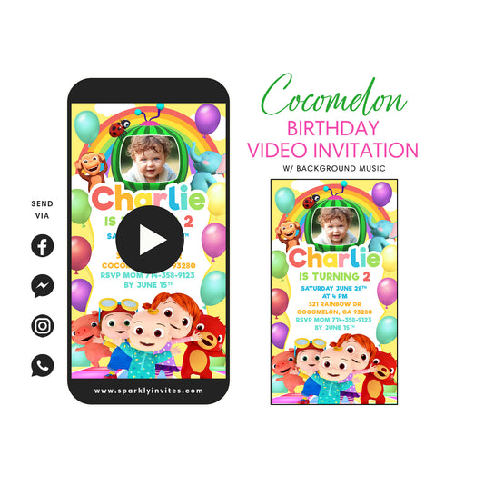 Cocomelon Birthday party video invitation