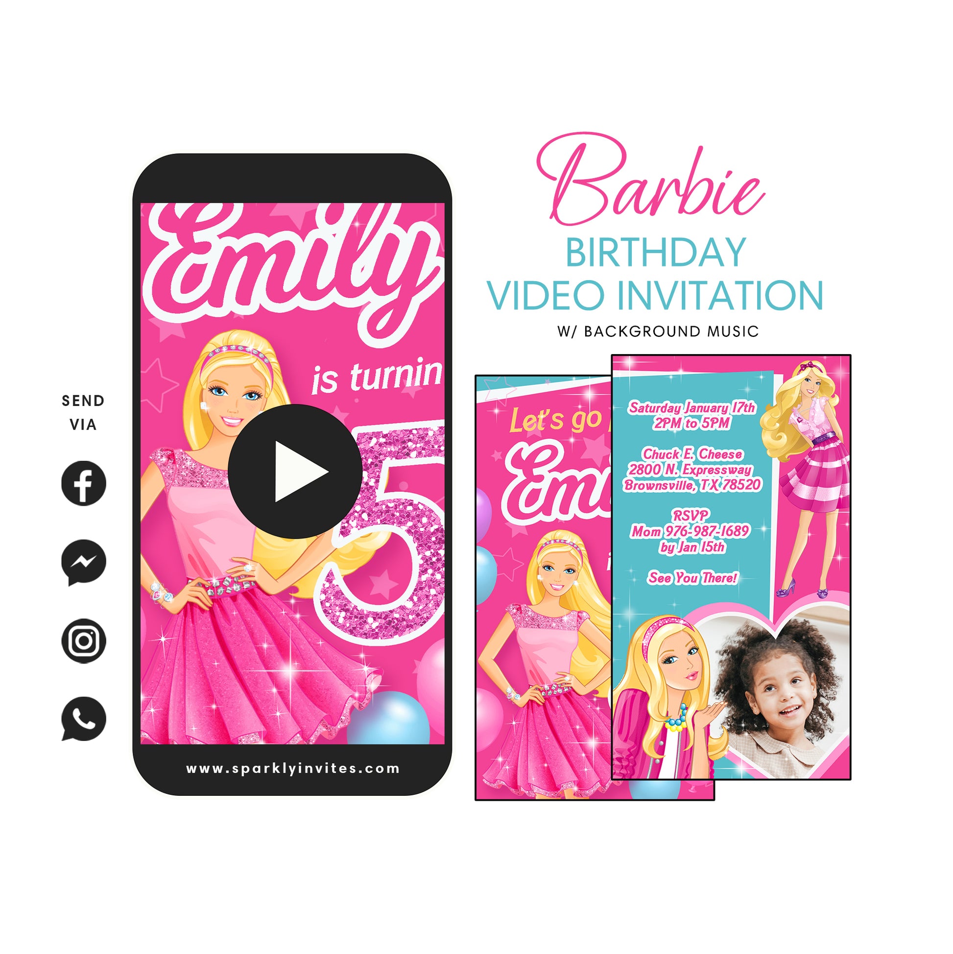 Barbie party video invitation