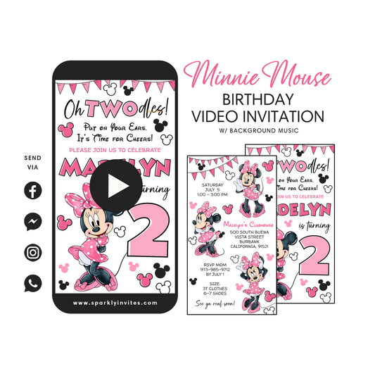 Minnie Mouse TWOdles Video Invitation