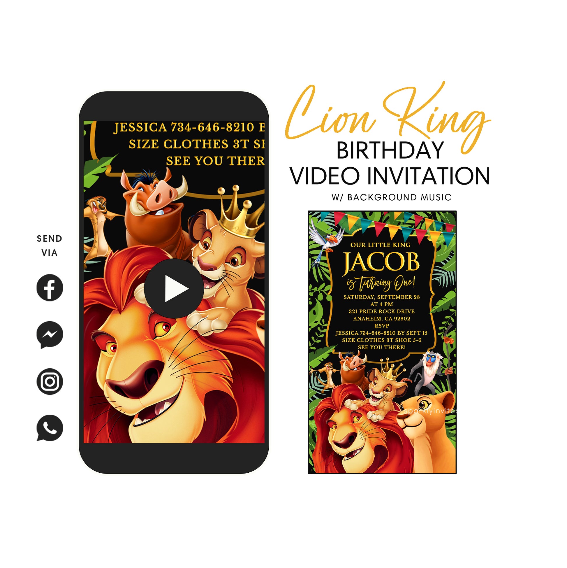Lion King Video Invitation
